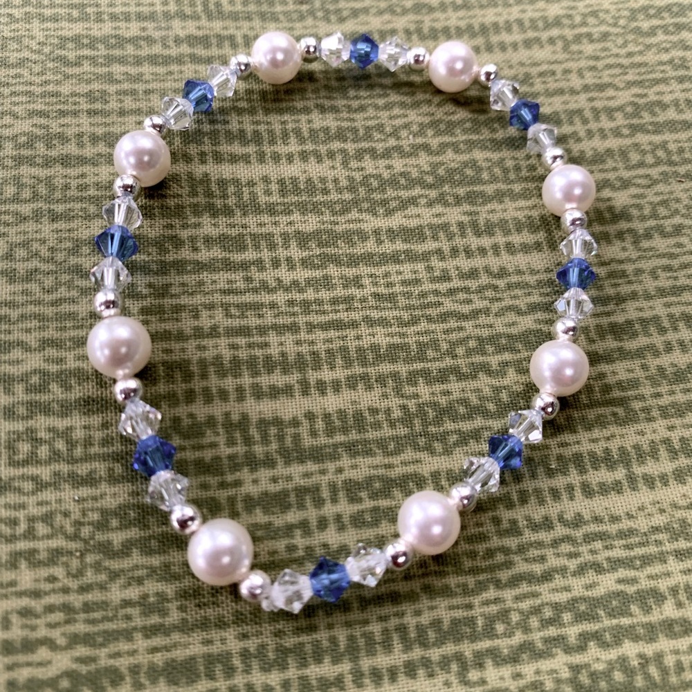 Swarovski and sterling silver stretch bracelet